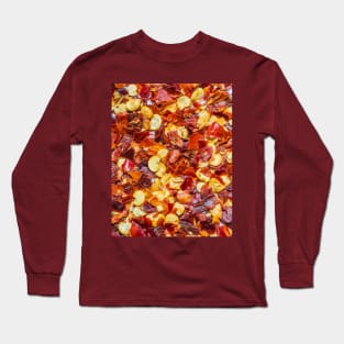 Spicy Red Hot Pepper Chili Flakes Photograph Long Sleeve T-Shirt